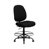 HERCULES Series Big & Tall 400 lb. Rated Black Fabric Ergonomic Drafting Chair with Adjustable Back Height