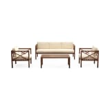 Kingsbay Patio Conversation Set in Brown and Cream