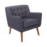 Mill Lane Chair in Navy Fabric with Coffee Legs