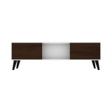 Doyers 62.20" TV Stand in White and Nut Brown