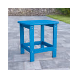 Charlestown All Weather Poly Resin Wood Adirondack Side Table in Blue