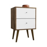 Liberty Nightstand 2.0 in Rustic Brown and White