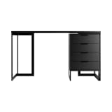 2-Piece Lexington Desk with Drawers in Black