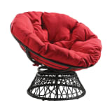 Papasan Chair with Red cushion and Dark Grey Wicker Wrapped Frame