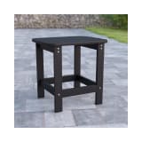 Charlestown All Weather Poly Resin Wood Adirondack Side Table in Black