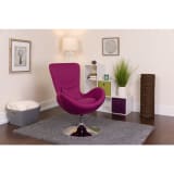 Egg Series Magenta Fabric Side Reception Chair