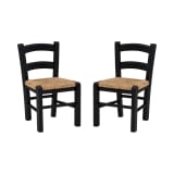 Wembley Collection Black Kid Chair Set of 2