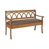 Coventry Storage Bench in Distressed Toffee Frame and Latte Seat Cushion K/D