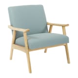Weldon Chair in Klein Sea fabric with Brushed Finished Frame