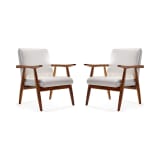 Arch Duke Accent Chair in White and Amber (Set of 2)
