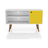 Liberty 42.52" TV Stand in White and Yellow