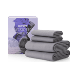 Purple Stretch Sheets Grey Queen