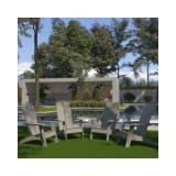 Set of 4 Sawyer Modern All Weather Poly Resin Wood Adirondack Chairs in Gray