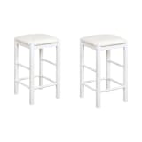 Driscoll Collection White Backless Counter Stool Set of 2