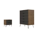 Rockefeller Nature and Texture Grey 5-Drawer Dresser and 2-Drawer Nightstand Set