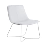 Grayson Accent Chair in White Faux Leather and White Base