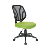 Screen_Back_Armless_Task_Chair_with_Green_Mesh_and_Dual_Wheel_Carpet_Casters_Main_Image