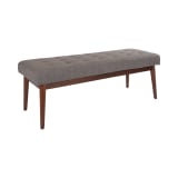 West Park Bench in Cement Fabric with Coffee Finished Legs