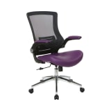Black_Screen_Back_Manager's_Chair_with_Purple_Faux_Leather_Seat_and_Padded_Flip_Arms_with_Silver_Accents_Main_Image
