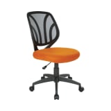 Screen_Back_Armless_Task_Chair_with_Orange_Mesh_and_Dual_Wheel_Carpet_Casters_Main_Image