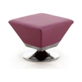 Diamond Swivel Ottoman in Purple and Polished Chrome