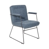 GT Chair in Navy Faux Leather with Black Sled Base