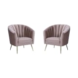 Rosemont Accent Chair in Blush and Gold (Set of 2)