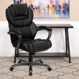 High Back Black LeatherSoft Executive Swivel Ergonomic Office Chair with Arms