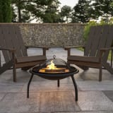 22.5" Foldable Wood Burning Firepit with Mesh Spark Screen and Poker