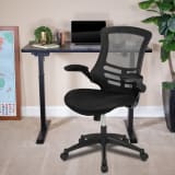48"W x 24"D Black Electric Height Adjustable Standing Desk with Black Mesh Swivel Ergonomic Task Office Chair - BNBLX5STDBKGG