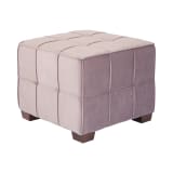 Sheldon Tufted Ottoman in Lavender Fabric with Coffee Finished Wooden Legs
