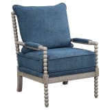 Abbott Chair in Azure Fabric with Brushed Grey Base K/D