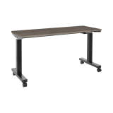 5_ft._Wide_Pneumatic_Height_Adjustable_Table_with_Locking_Black_Casters,_Black_Steel_Frame_and_Urban_Walnut_Laminate_Top_Main_Image