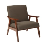 Davis Chair in Klein Otter fabric with medium Espresso frame.