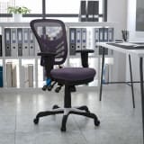 Mid-Back Dark Gray Mesh Multifunction Executive Swivel Ergonomic Office Chair with Adjustable Arms - HL0001DKGYGG