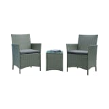 Imperia Patio 2-Person Seating Group with End Table with Grey Cushions
