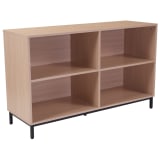 Dudley 4 Shelf 29.5"H Open Bookcase Storage in Oak Wood Grain Finish