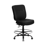 HERCULES Series Big & Tall 400 lb. Rated Black LeatherSoft Ergonomic Drafting Chair