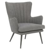 Jenson Accent Chair with Charcoal Fabric and Grey Legs