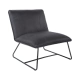 Brocton Chair in Charcoal Faux Leather with industrial steel Frame