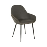Piper Chair in Smoke Fabric with Black Frame