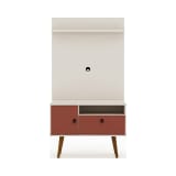 Tribeca 35.43" TV Stand and Panel in Off White and Terra Orange Pink