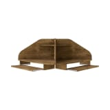 Bradley Floating 2-Piece Cubicle Section Desk in Rustic Brown