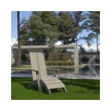 Sawyer Modern All Weather Poly Resin Wood Adirondack Chair with Foot Rest in Gray