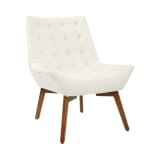 Shelly Tufted Chair in Linen Fabric with Coffee Legs K/D