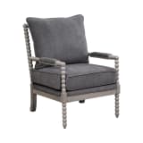 Abbott Chair in Charcoal Fabric with Brushed Grey Base K/D