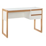 Gailor 2 Drawer Desk White and Natural