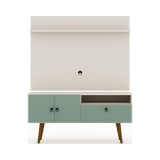 Tribeca 53.94" TV Stand and Panel in Off White and Green Mint