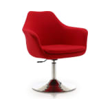 Kinsey Adjustable Height Swivel Accent Chair in Red and Polished Chrome