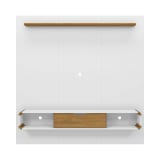 Camberly 62.36" Floating Entertainment Center in White and Cinnamon